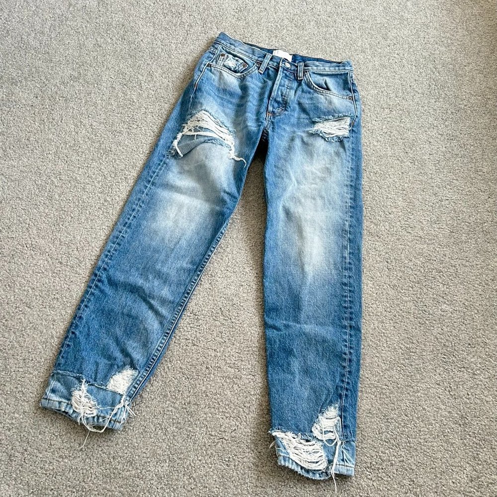 Boyish Tommy Jeans in Repulsion Distressing Whiskered Straight Jeans Sz 25  - 1E